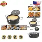 Japanese Nonstick Deep Fryer Pot with Thermometer - 3.5L for Fried Tempura