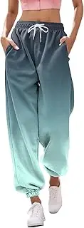 [PTOLOCIF] Womens Baggy Sweatpants High Waist Joggers Elastic Drawstring Sweat Pants Fashion Tie Dye Running Pants with Pockets