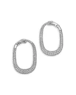 Bloomingdale's Fine Collection Diamond Pave Oval Hoop Earrings in 14K White Gold, 2.40 tcw