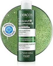 Vichy Dercos Anti-Dandruff K Deep Purifying Shampoo 250ml, For Itchy Flaky Scalp, Adherent Dandruff & Sebum, Anti Itch & Anti Oiliness, Hypoallergenic, Tested on Sensitive Scalp, Salycilic Acid + Prioctone Olamine