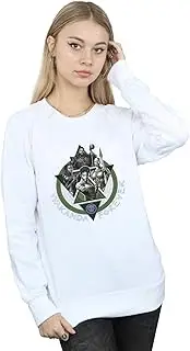 [Absolute Cult] Womens/Ladies Black Panther Wakanda Forever Group Ring Pose Sweatshirt