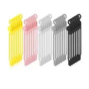 40pcs Cable Tie Silicone Reusable Holder Strap Adjustable Cable Straps Multipurpose Cable Organize 5 Colors