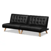 ALFORDSON 2x Sofa Bed Single Seater Black