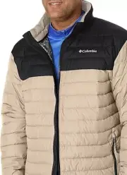 MENS Columbia Powder Lite Omni Heat Jacket Ancient Fossil / Black SZ Small NWT