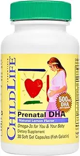Child Life Prenatal DHA Soft Gels, Lemon Flavor, 30 Count