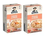 Quaker Instant Oatmeal Hot Cereal Peaches & Cream 2 Pack