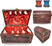 POWER BEAST Dungeon Mimic Chest Dice Storage Box with Glass Eye, Miniatures and Dungeons and Dragons Accessories, D&D Gift, DND, Dungeon Master, Holds up to 5 Sets of Polyhedral Dice. RPG Game. (RED)