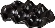JWQFBC Ceramic Egg Tray, Sauce Dish, Side Dish, Spices, Heavy Duty, 6 Cups, Egg Storage Organizer for Countertop, Matte Black