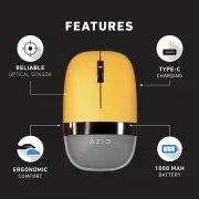 AZIO IZO BT 5.0 and RF 2.4G Optical Mouse (Golden Iris)