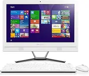 Lenovo C40 21.5-Inch HD All-in-One Desktop PC (Intel Pentium 3805U 1.9 GHz, 4 GB RAM, 1 TB HDD, DVD-RW, WLAN, Bluetooth, Camera, Integrated Graphics) - White with Free Windows 10 Upgrade
