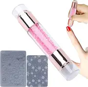 Acunny Nail Stamp, Nail Stamper, Manicure Stamping Pens | Rhinestone Decorated Double Ended Stamp Pens for Women Nail Salon Manicure