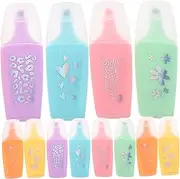HAPINARY 12Pcs Mini Highlighter Pens for Students Cartoon Design Note Marking Pens Vibrant Colors Smooth Ink No Leakage for Scrapbooking Journaling and Color Coding