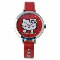 在飛比找Yahoo奇摩購物中心優惠-HELLO KITTY 凱蒂貓羞澀模樣時尚手錶-紅/35mm