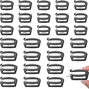 30 Pcs G Hook Plastic Clips for Straps Tri Glide Slide 1 Inch Plastic Clasp Buckle Connectors for Backpack Luggage Strap