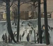 Central Park Skaters : Albert Weisgerber : 1910 : Archival Quality Art Print