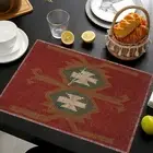 Dining Table Washable Mats Heat-Resistant Place Mats Wool Jute Kilim Tableware