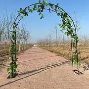 Daoyuan Metal Garden Arch, Arches for Roses Weatherproof, Arch for Plants, Pergola, Wedding Arch with Base, Trellis Arch Support, Freestanding, Garden with Lawn