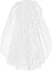 [COSMEVIVI] Short Veil Short Veil Bride Accessories Embroidered Wedding Headdress Wedding Dress Lace White Silk Ribbon Fluffy Guest Woman Bridal Headdress Bridal Headpiece Satin Comb Mini Mesh
