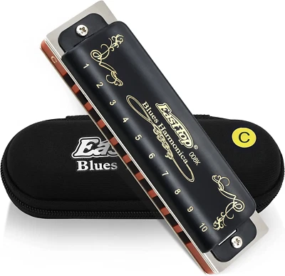 East top Diatonic Harmonica in C, Blues Harp Diatonic Mouth Organ Harmonica C...