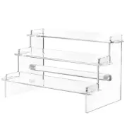 Acrylic Display Stand Shelf 3 Tiers Stepped Storage Rack for Cupcake Jewelry