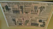 1911 Blacksmith Forge Drill Anvil Vise & Tool Set Ad $48 Poster Repo