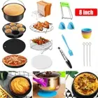 8 inch Air Fryer Frying Cage Dish Baking Pan Rack Pizza Tray Pot Accessories AU