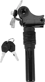 X AUTOHAUX Bike Seat Posts Electric Bicycles Vehicle Battery Anti-Theft Locking Foldable Black with Key and Protective Cover 1 Set 25.4x150mm Steel