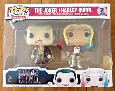 THE JOKER & HARLEY QUINN SUICIDE SQUAD FUNKO POP VINYLS NEW IN MINT 2 PACK BOX