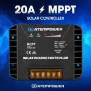 Atem Power 20A MPPT Solar Charge Controller Regulator Lithium Compatible 12V/24V