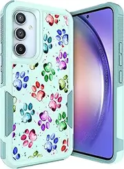 [GlamCase] for Samsung Galaxy A54 5G Case - Dog Paw Watercolored Design Printed Heavy Duty Military Grade Protection Shockproof Mint Armor Case/Cover for Samsung A54 5G