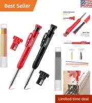 Retractable Long Nosed Mechanical Pencil Set with Multi-Surface Marking Features
