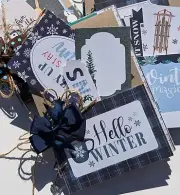 Winter premade junk journal, photo album, cards, tags, stickers