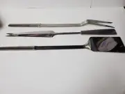 3PC BBQ Set Nasco Forged Stainless Steel Vintage Japan - Ultra Sleek - Sharp New