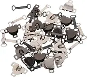[Generic] 20 Set Metal Hook and Bar Fasteners for Pants Skirts and Bras Durable Waist Hook and Eye Clips for Quick Adjustments Invisible Waist Tightener for Clothing