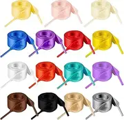 [Azure Zone] Silk Ribbon Shoelaces Shoe Lace Stain Ribbon Flat Shoestring Sneaker Shoelace for Girls Women Shoe Decoration