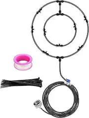 Gwtdtoad Fan Mist Set Spray Mist Cooling Set for Fan Patio, Mist Cooling System with 2 Spray Rings and 8 Brass Nozzles, Spray Fan Set for Patio Garden Greenhouses
