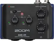 Zoom AMS-24 USB Audio Interface, 2 Inputs, 4 Outputs, Loopback, Direct Monitoring, Bus-Powered, for Recording and Streaming on PC, Mac, iOS, and Android