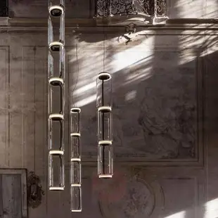 意大利餐廳吊燈網紅樣板房挑高樓梯燈玻璃客廳復式樓別墅床頭吊燈