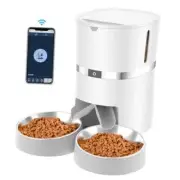 Automatic Cat Feeder, Pet Feeder Food Dispenser for Cat & Small Dog WIFI White