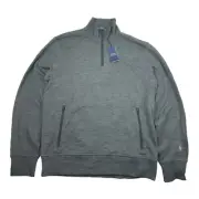 Polo Ralph Lauren Gray Current Pure Wool Half Zip Mens Pullover Size L NWT 298$