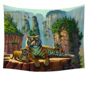 Wildlife Animal Nature Art Zang Tigers Tapestry