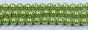 25 Olive Czech Glass Pearl Coated Round Glass Bead Beads 8mm