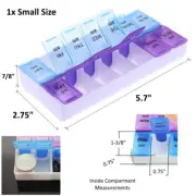 Weekly Pill Organizer Twice a Day 7 days AM PM Case Medicine Storage Small Size