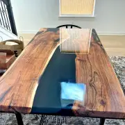 Black Solid Epoxy Resin The Luxury Dining Console Table Home Decor Kitchen Decor