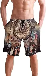[XYMZR] Men's Swim Trunks Dreamcatcher Tribal Boho Quick-Dry Bathing Suit Swimming Board Shorts S