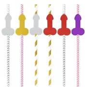 Bachelorette Party Penis Straws set of 12, Bachelorette Penis Straws Bachelor