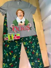New Men's Elf Movie PJ Set Buddy the Elf says Need Hugs--FUNNY!! -Sz S or 2X*