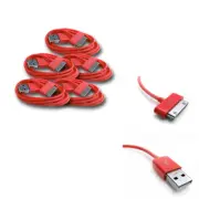 5X 6FT USB SYNC DATA POWER CHARGER CABLE APPLE NEW IPAD IPHONE IPOD TOUCH RED