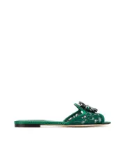 Dolce & Gabbana Lace Slippers With Crystals
