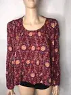 Women's NWT GYPSIES & moondust Multi-color Burgundy Open Back Top Size M